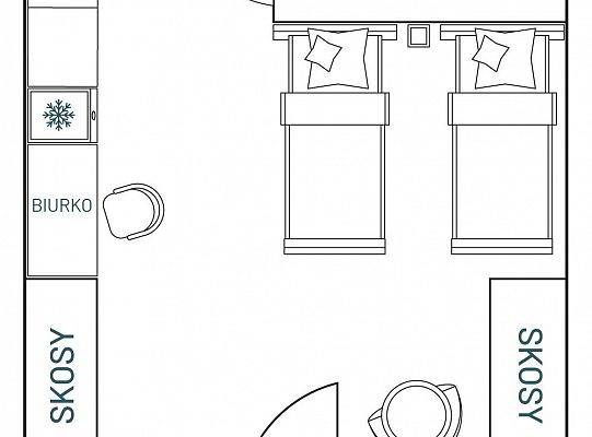 A double room with a balcony